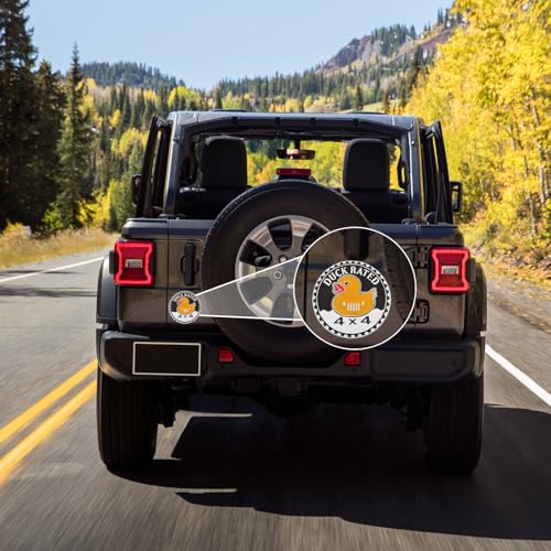 Image of 2 pcs Car Emblem 4 x 4 Metal Automotive Badge 3D Metal Car Badges Emblems Round Emblem Decals Car Badge Decals Stickers Compatible with Vehicles Trucks SUV RV Decorations (Duck Rated-E)