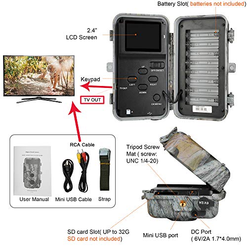 Trail & Game Hunting Camera with Night Vision 16MP for Hunter Outdoor Scouting Wildlife and Indoor Home Security Surveillance Motion Activated Waterproof Photo and Video Model Time Lapse & Time Stamp - Thumbnail 4