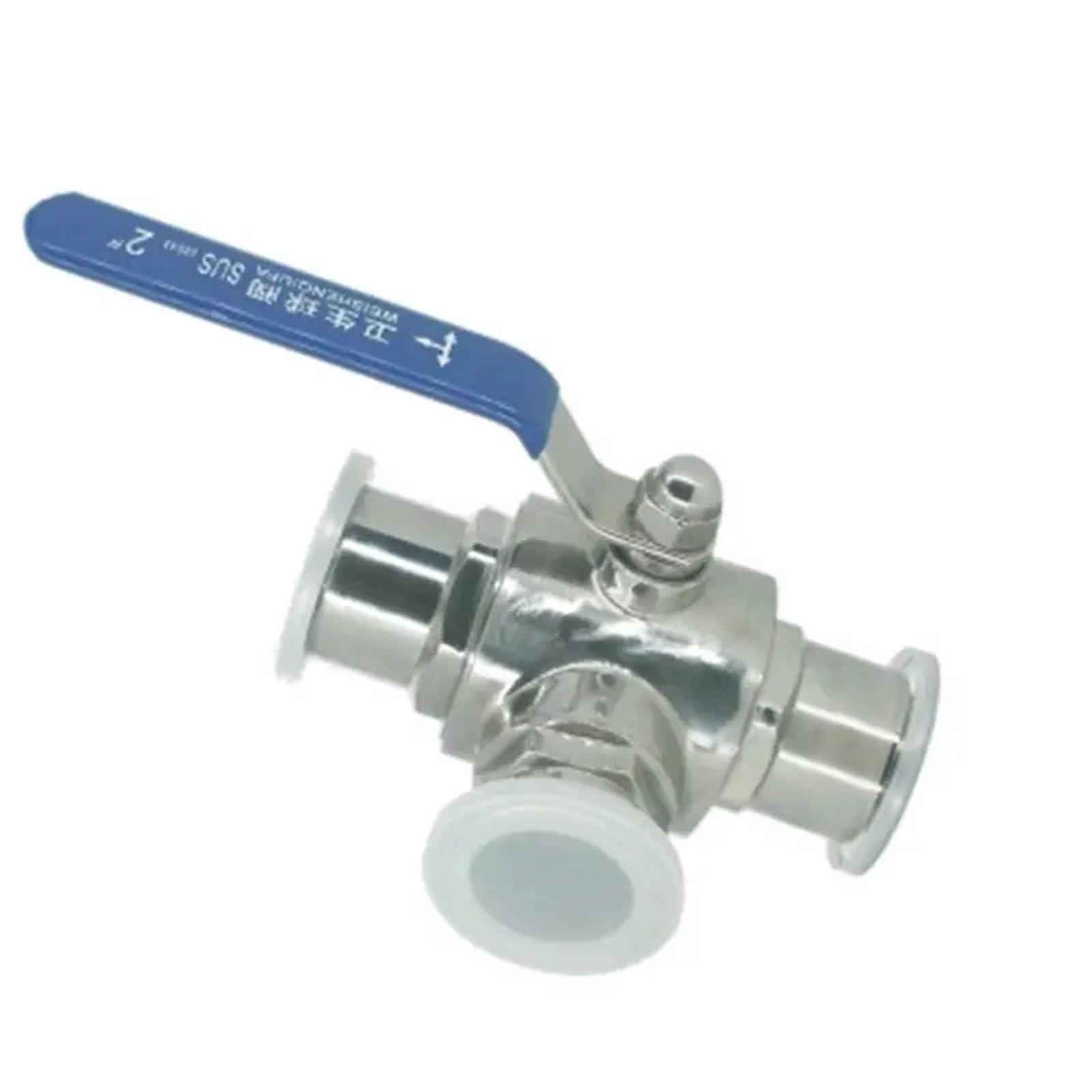 Vanne à bille à 3 voies en acier inoxydable 304, électrovanne à trois pinces, 1 pièce(L Type,19mm)