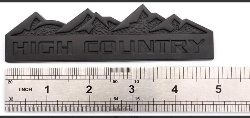 Image of Emblems for Car & Bike Metal Lo.go and Me.tal Lo.go, Auto Accessories for Car Emblem 3D Badge Auto Racing Sport Sticker Grand Tourer Decal. (HIGH Country Full Black Sticker)