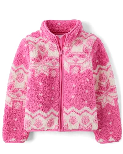 Image of The Children's Place girls Long Sleeve Sherpa Zip-up Hoodie