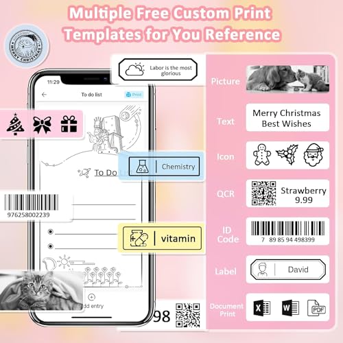 Image of Zeitel Thermal Mini Printer for Students, for Home Use Bluetooth Portable Printer for Mobile Android and iOS, Mini Sticker Printers Machine for Question Bank, Flashcard, Journal, Photos, Notes, Label