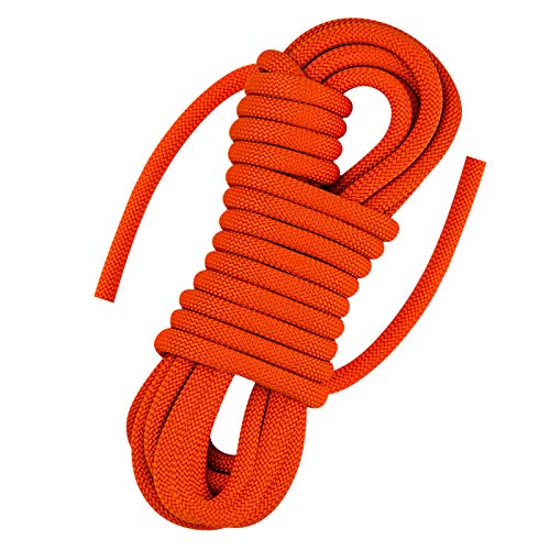 AOLEBA Strong Static Rock Climbing Rope, Tree Climbing Camping Rescue Rope for Outdoor Survival, Hiking, Mountaineering, 10.5mm Diameter, 32 ft (10m)