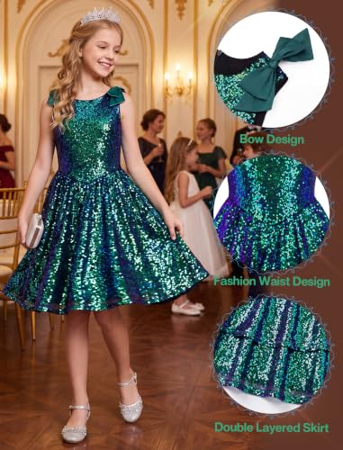 Girls Sequin Sparkly Dresses Tween Formal Party Fancy Dresses Size 7-14 - 14.99 w/ Code + 50% Off Code VZ8VLFW9 - image 5