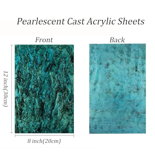 Image of TOEPODO Pearlescent Marble Acrylic Sheets 1 /8 inch Glitter Cast Opaque Plexiglass Sparkly Swirl Acrylic Panels for Laser Cutting Engraving DIY Crafts /Home Deco (3, Black Green, 8x12 Inch)