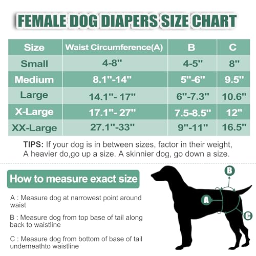 Image of Langsprit Washable Female Dog Diapers (3 Pack) - No Leak Reusable Diapers for Doggy Female in Period - Highly Absorbent Dog Heat Panties with Adjustable Snaps (Rabbit, Owl, Lion, XX-Large)