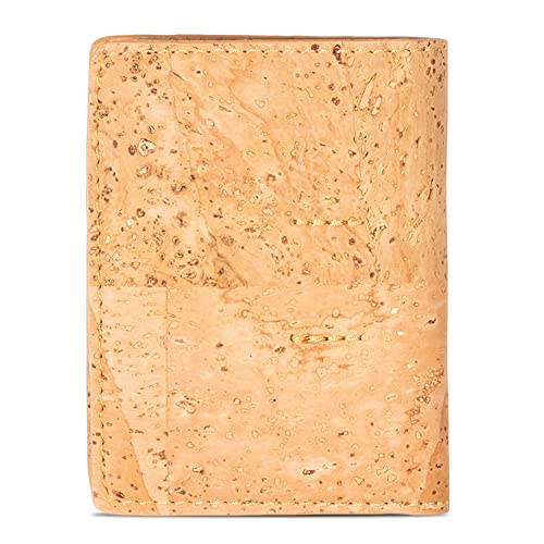 Cork Wallet Men Bifold Slim Minimalist Small Vegan Non-Leather Black4