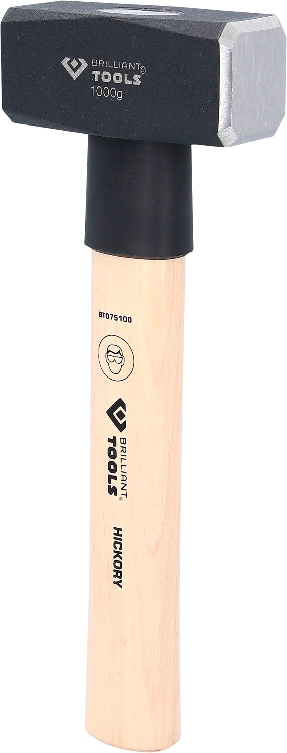 BRILLIANT TOOLS BT075100 Mazzetta con manico hickory, 1000 g [Powered by KS TOOLS]