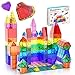 Produktbild PicassoTiles Magnetic Tiles 60pcs Kids Toys Classroom Sensory Toy for Toddlers STEM Learning Building Blocks, Montessori Pretend Play Magnet Tile Construction Stacking Block Boys Girls Ages 3+ PT60