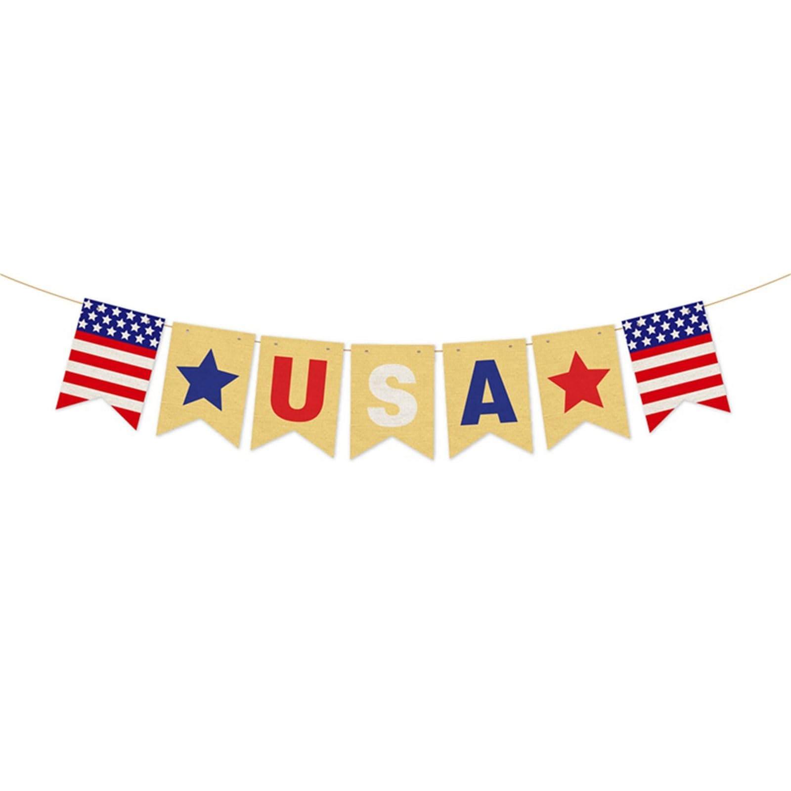 Piceioep Permanent Burlap Hanging Ornaments Pack of 5 for Holiday Celebrations Historic Bunting