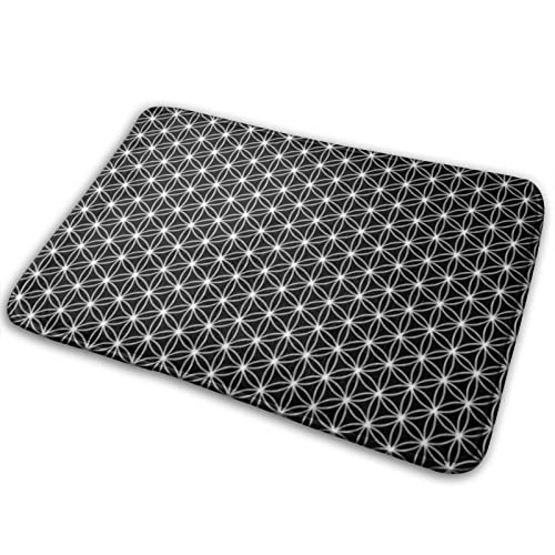Flower of Life Sacred Geometry Memory Foam Bath Rug, Soft Absorbent Floor Mats, Velvet Bathroom Mat, Quick Dry Rugs, Plush Comfortable Carpet for Bathroom Shower 15.7