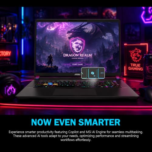Image of MSI Vector 16 inch QHD+ 240Hz Gaming Laptop 2026, Intel Core Ultra 7 255HX (>i9-14900HX), NVIDIA GeForce RTX 5070 Ti, 64GB DDR5 1TB SSD, RGB Backlit KB, WiFi 7, Bluetooth 5.4, Copilot Key, Windows 11 Pro