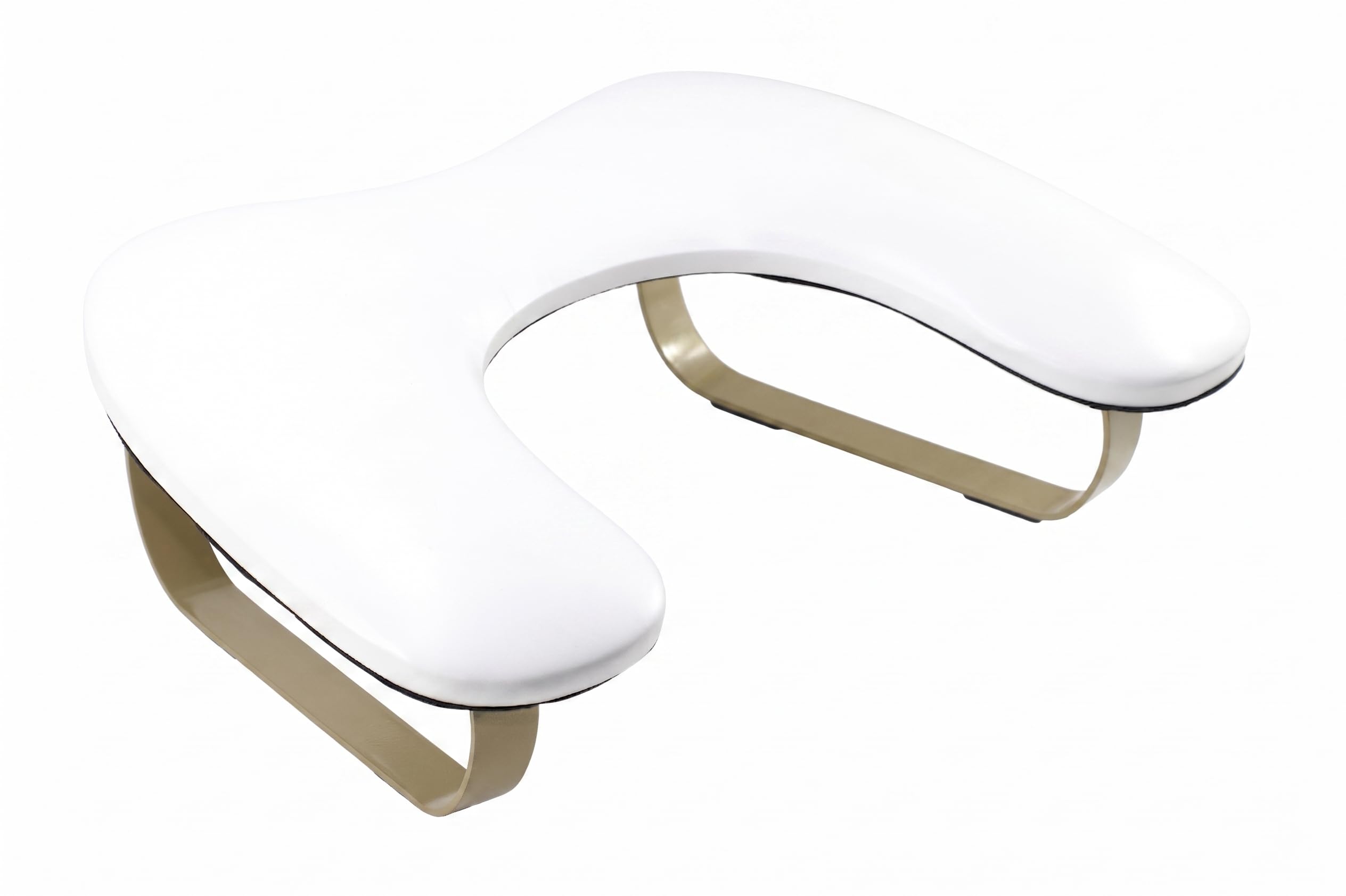 Reposabrazos para uñas en forma de U: reposabrazos para uñas con reposapiés curvado dorado, ángulo de inclinación de 45° para manicurista/salones de uñas