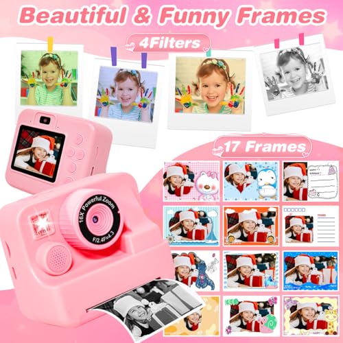 Kids Instant Print Camera with Screen & Memory Card - Perfect Gift