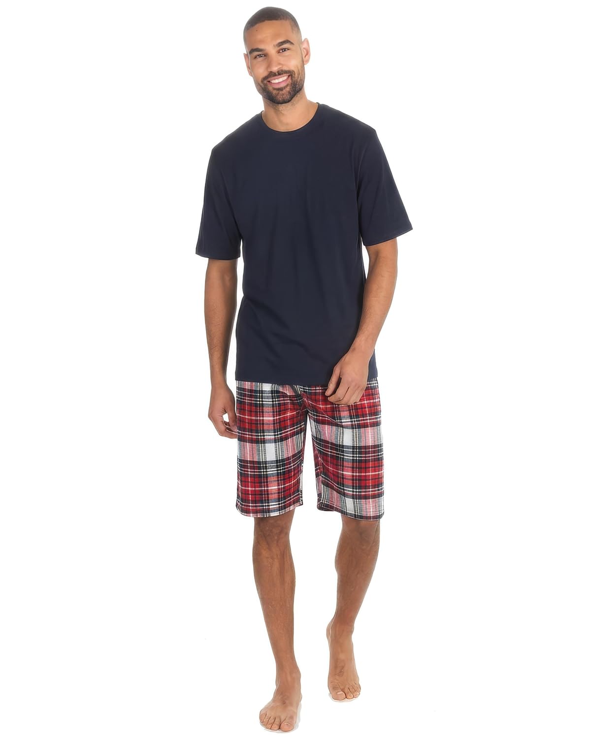Undercover Mens Cargo Bay Flannel Short Pyjamas 31B2272 Navy/Red Check M