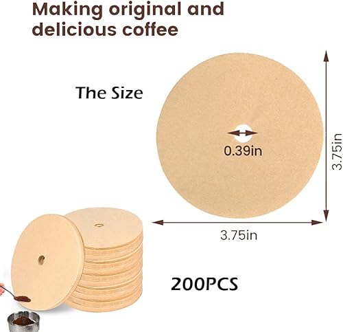 Miniatura 3 de Filtros de café para percolador, filtro de papel de café desechable de 3.75 pulgadas, 200 filtros de café de disco para percolador Bozeman (marrón)
