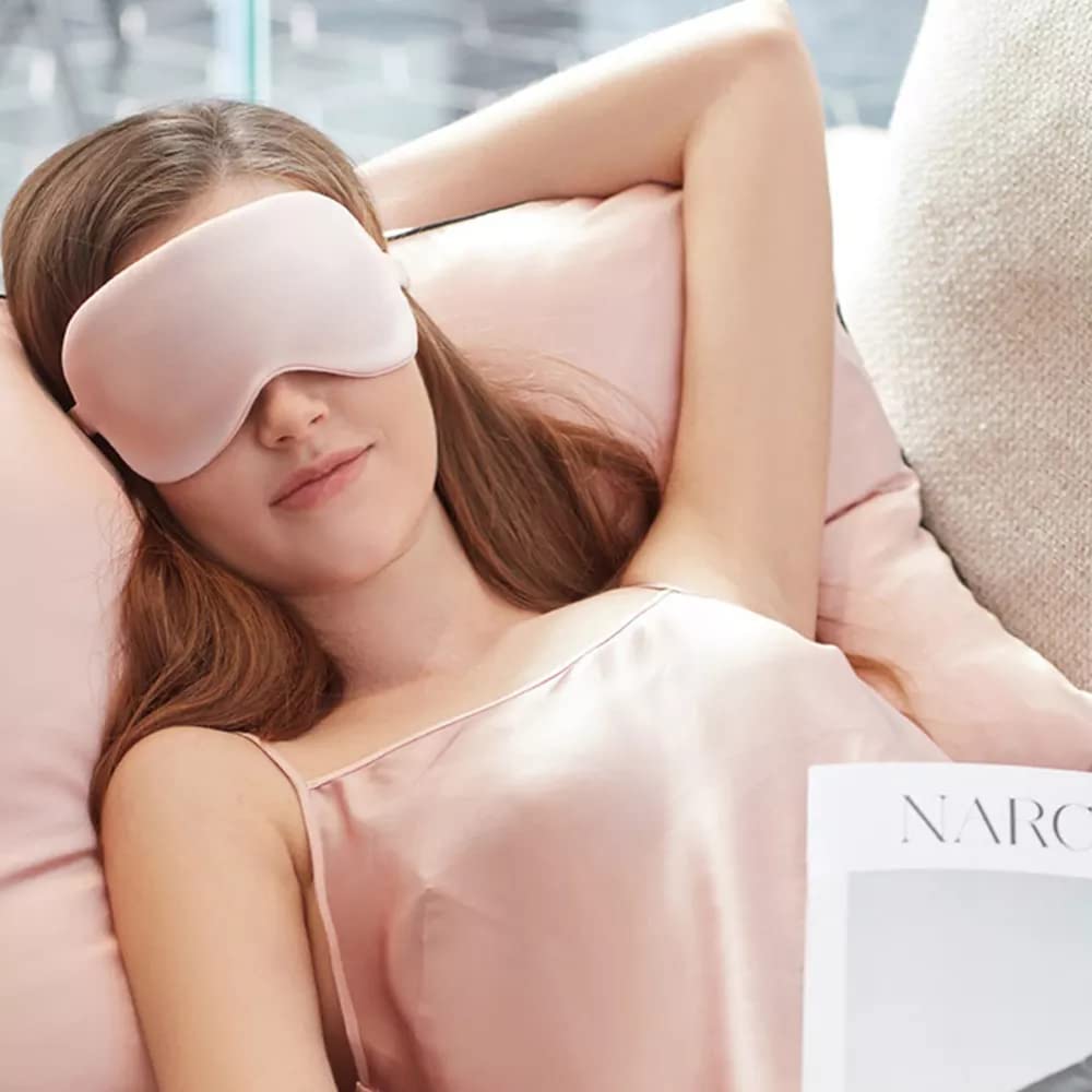 TOPTIE Confezione da 100 mascherine per dormire, in seta, con stampa personalizzata, da viaggio, per pisolino, luce su entrambi i lati, colore bianco