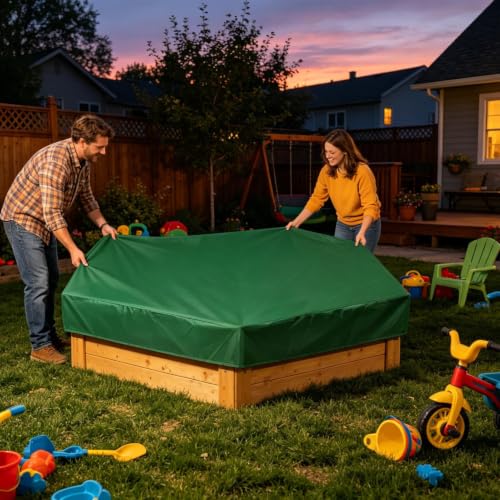 Cubierta de arenero octogonal exterior con lona impermeable para muebles 2