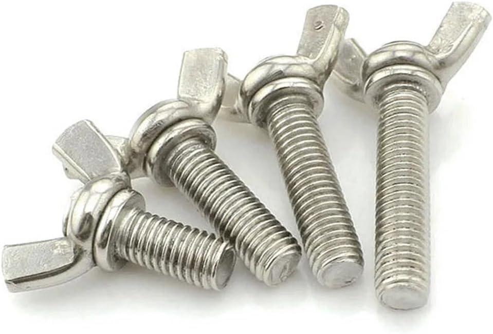 Wing nut, Hand Twist nut, Wing Nuts 304 Stainless Steel Screws Wingbolt Nut Screw(M4*25-5PCS)