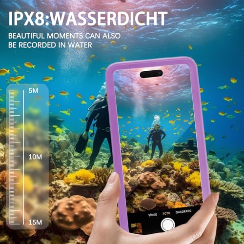 Pochette étanche smartphone IPX8 violette pour téléphone 6,95 pouces - 4