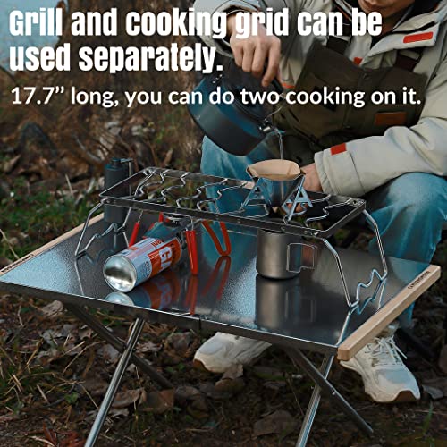 Campingmoon Folding Campfire Grill With Cooking Grid Grate 304 Stainless Steel With Storage Bag Ms-1015-Sw #TOP3