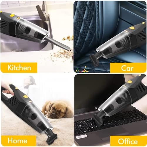 Handheld Vacuum Cleaner, 8000PA Strong Suction,120W Car Vacuum Cleaner Cordless Powerful Rechargeable, Wet & Dry Use Hand Held Vacuuming Cordless Hoover for Home,Office, Car Deep Cleaning