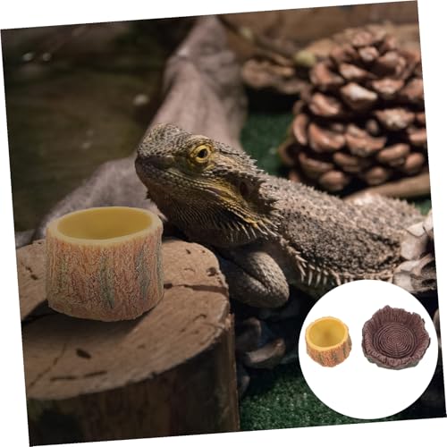 VALICLUD 2個 爬虫類ペット用給餌ボウル 滑り止め設計で転倒防止 耐高温 耐腐食素材使用 陸亀 トカゲ クモ対応 餌逃げ防止機能付き飼育ケース