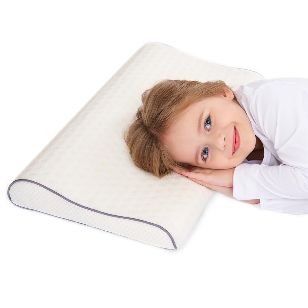 Coussin pour enfant 50 x 31 cm en mousse à mémoire de forme, coussin ergonomique pour enfant, 2 hauteurs de 4 à 6 cm, respirant, housse lavable, certifié Oeko-TEX, hypoallergénique, 3 à 10 ans