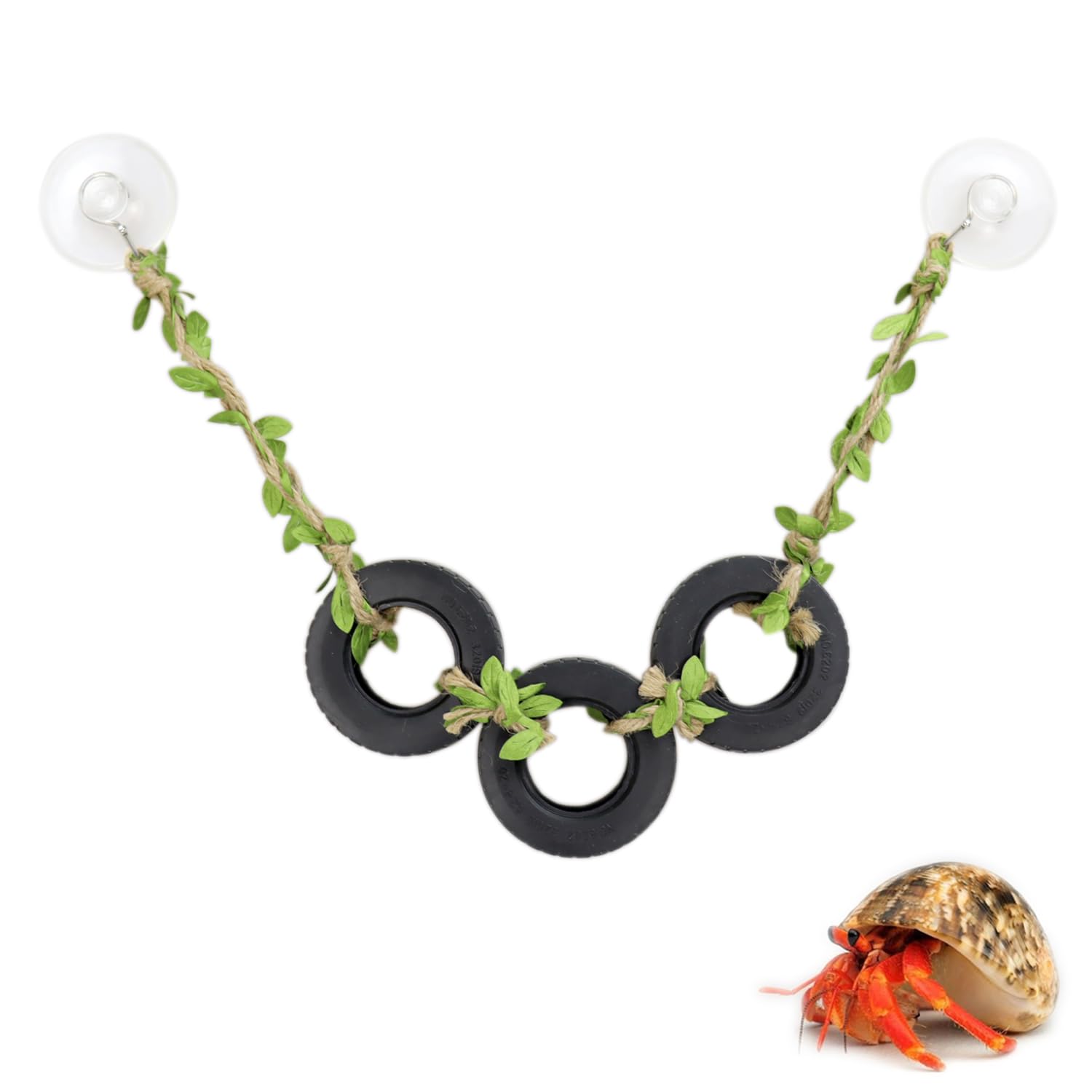 Jumping Spider Swing Hermit Crab Climbing Tire with 3 Tires for Reptile Spoods Pet Spider Jumping Spider Hide Hermit Crabs Jumping Spider Enclosure Accessories