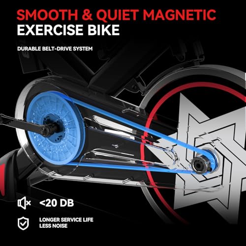 Image of pooboo Exercise Bike, Brake Pad Stationary Bike for Home with Exclusive App, Adjustable Resistance Quiet Indoor Cycling Bike with 350lbs Weight Capacity Extra Comfort Seat,Indoor Cycling Spin Bike Workout Bike with Tablet Holder and Fitness Courses for Weight Loss