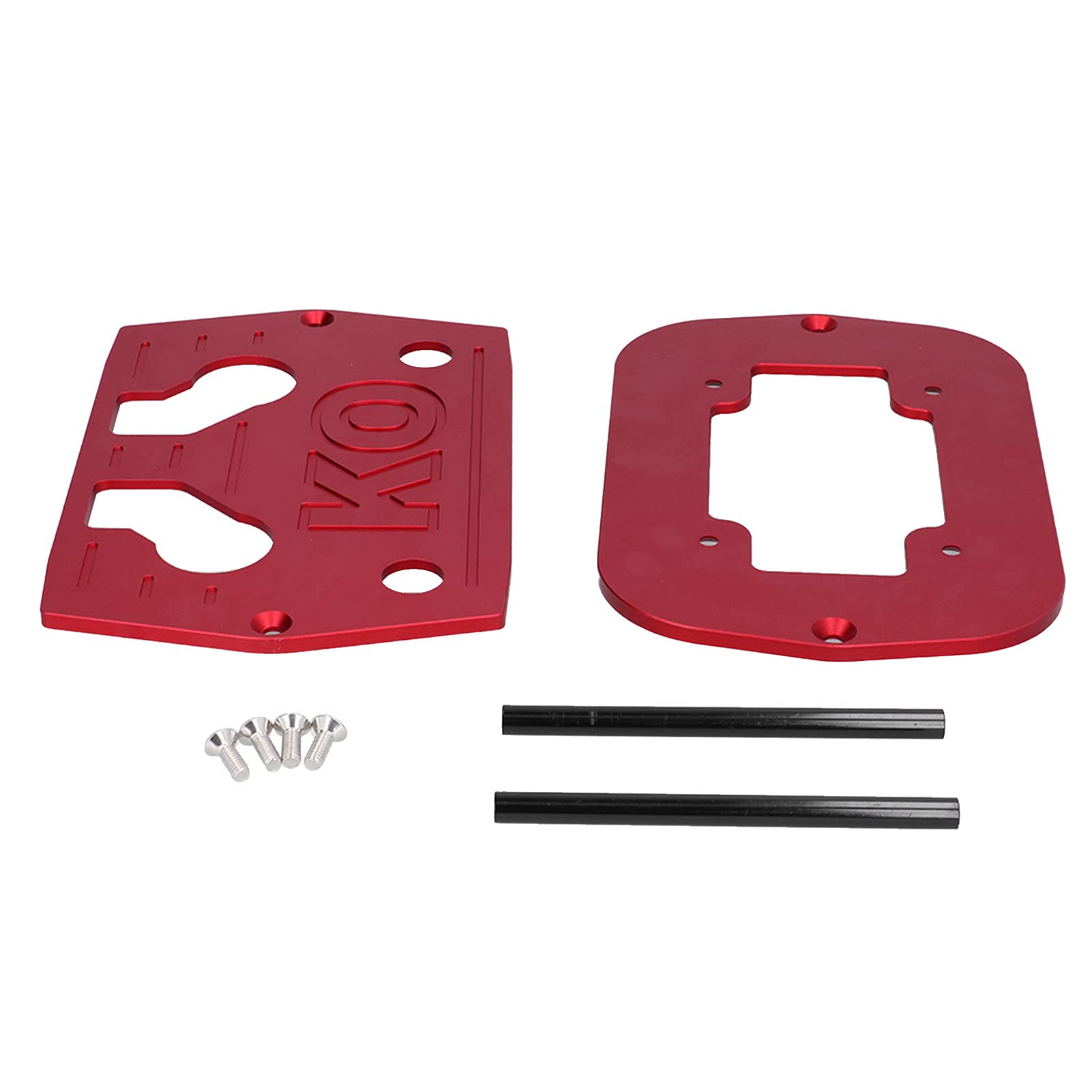 Supporto per batteria in alluminio fresato a sfera, supporto per batterie Optima 34/78, vassoio in metallo rosso con staffe e viti, impatto per auto, camion, ATV, UTV