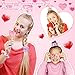 Yuxung 12 Pcs Valentine Hair Scrunchies Valentine Day Scrunchies with Conversation Hearts Candy Heart Tie Elastic Satin Hair Bands for Women Girls Holiday Exchange Gifts Party Accessories