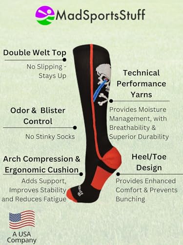 Crazy Socks with Laser Skull and Crossbones Over the Calf Socks3
