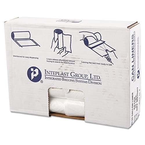 Image of Inteplast Valh3037n13 High-Density Can Liner, 30 X 36, 30Gal, 11Mic, Clear, 25 /Roll, 20 Rolls /Carton