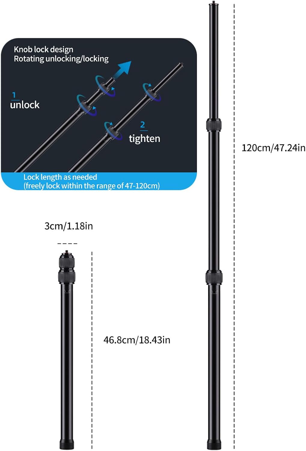 1.1m ポールと吸盤を備えた車のルーフ マウント ブラケット セット アクション カメラ アクセサリー クイック リリース デザイ