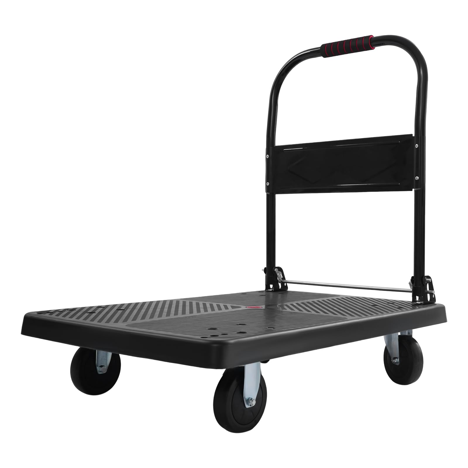 Wózek transportowy, wózek transportowy, wózek transportowy, składany jednoręczny wózek składany z kółkami obracany o 360°, 400 kg, wózek platformowy, cichy wózek (z hamulcami)