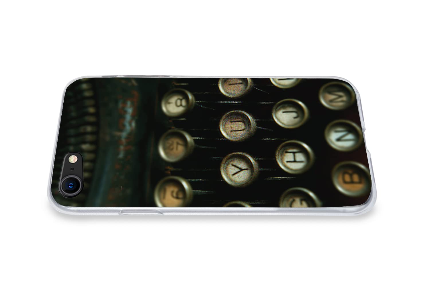 MuchoWow Funda para iPhone SE 2020 - Máquina de Escribir - Vintage - Teclado - Funda de Silicona/Funda Blanda para teléfono móvil