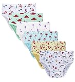 Cadidi Dinos Girls' 100% Cotton Panties Little Girls Soft Underwears Kids Briefs (Pack of 6) Size 6...