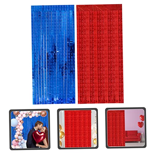 Generic 6 Conjuntos amo cortina de chuva fundo de ouropel de coração cortinas de franja cortinas de