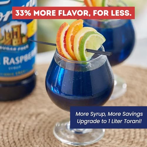 Image of Torani Sugar Free Blue Raspberry Syrup 1L - Keto, Zero Calorie