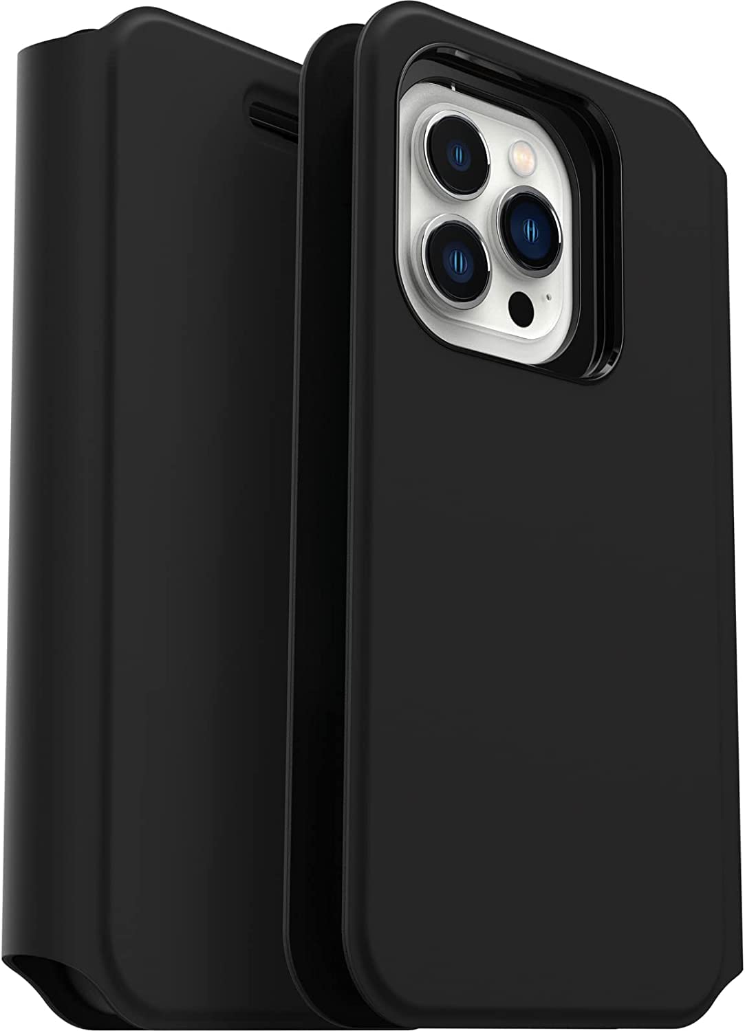 OtterBox Cover per iPhone 13 Pro Strada Via, resistente a shock e cadute fino a 2 metri, folio sottile, morbido al tatto con slot carta di credito, testato 2x vs norme MIL-STD 810G, Nero