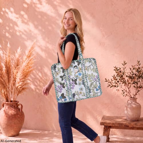 Image of 100% Cotton Jungle Print Shoulder Bag Tote Bag Women Reversible Shopping Bag and Grocery Bags Stylish Travel Bag Gift for Her