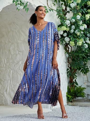 Image of Kaftan Dresses for Women Plus Size Bathing Suit Cover up Caftan Maxi Beach Dresses