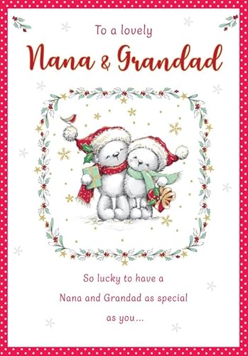 Christmas Card, To a Lovely Nana & Grandad - 9 x 6 inches - Piccadilly Greetings