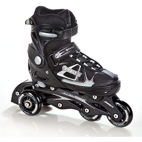 RAVEN Spirit - Roller en Ligne - Patin à Roulette - Triskate – Patins à Glace – 4en1 Taille Ajustable - Adulte, Enfant
