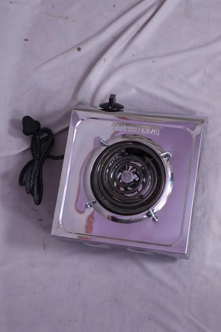 Bright Berg Dairy Inspire 100% Stainless Steel Butterfly 1500 Watt Radiant Cooktop|G-coil|Hot Plate With 3 Adjustable Level Indicator (Black, 1 Year Warranty)