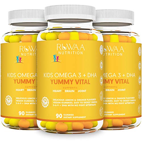 Vegan Omega 3 Fatty Acid Supplements. Kids Fish Oil Gummies Omega 3, Omega Dha Kids Supplement With Vitamin C. Children’s Heart Health, Cognitive Development, Attention, Vision & Behavior. 270Ct (3) #TOP12