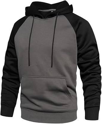 TOLOER Pullover Hoodie Men Blend Fleece Long Sleeve Sweatshirt with Kangaroo Pockets