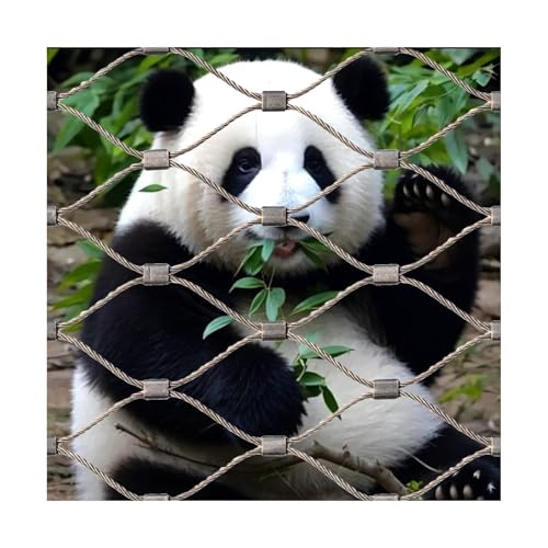 HBOOMOEM 柔軟なステンレススチールロープメッシュ、304ステンレススチールロープメッシュ、多機能金属階段保護ネット、バルコニー、階段、庭、フェンス、遊び場の保護ネット、クライミングネットなどに適しています。(10*1.2m/32.8*3.9ft)