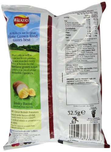 Walkers Smoky Bacon Crisps 32.5 G (Pack Of 48) #TOP1